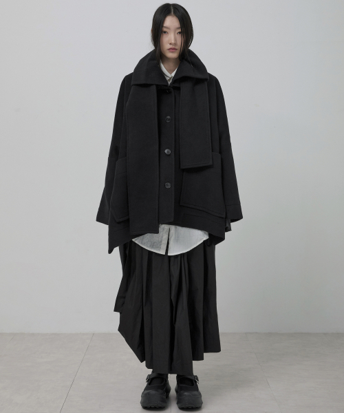 FLAREUP(フレアアップ)の「Wool Muffler Coat (FL-051_Black)(チェスターコート・レディース・ブラック・OS)」の4枚目の写真