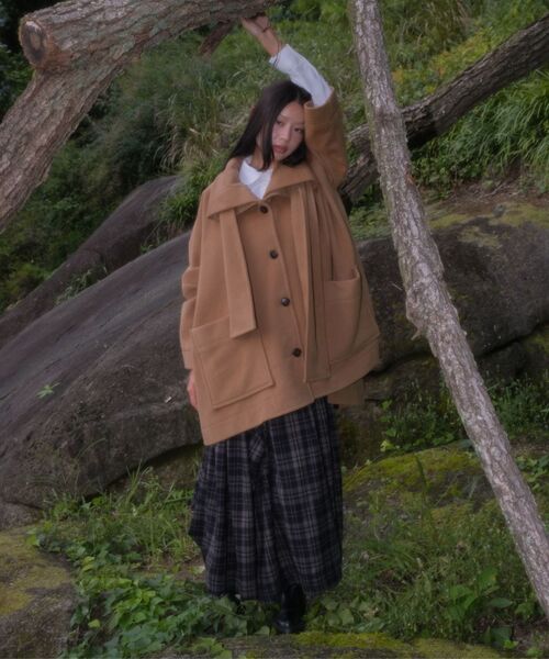 FLAREUP(フレアアップ)の「Wool Muffler Coat (FL-051_Black)(チェスターコート・レディース・ブラック・OS)」の9枚目の写真
