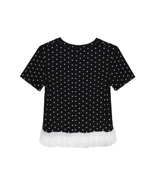 NICK&NICOLE(ニックアンドニコール)の「DOTS LACE HALF TOP_BLACK(Tシャツ/カットソー・レディース・その他・FREE)」の5枚目の写真