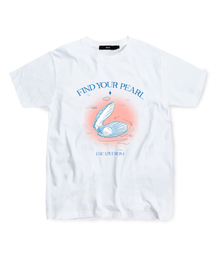 ESCAPEFROM（エスケープフロム）の「Blue Shell Pearl Print T-Shirt White（Tシャツ/カットソー・メンズ）」