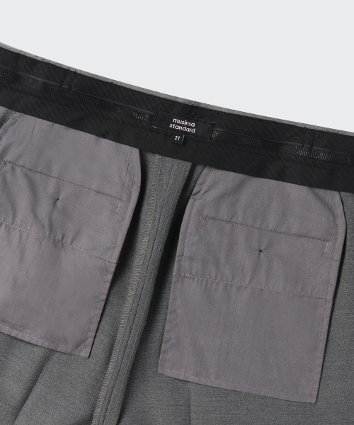 MUSINSA STANDARD WOMAN（ムシンサスタンダードウーマン）の「ウィメンズワイドヒドゥンバンディングスラックス[メランジグレー]（スラックス・レディース・その他・34/32/30/31/24/25/26/27/28/29）」の5枚目の写真