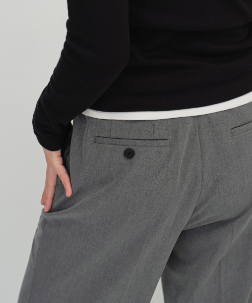 MUSINSA STANDARD WOMAN（ムシンサスタンダードウーマン）の「ウィメンズワイドヒドゥンバンディングスラックス[メランジグレー]（スラックス・レディース・その他・34/32/30/31/24/25/26/27/28/29）」の6枚目の写真