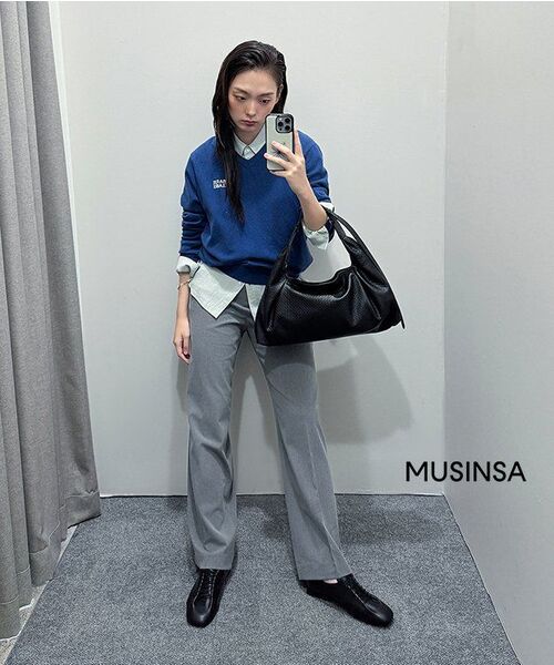 MUSINSA STANDARD WOMAN（ムシンサスタンダードウーマン）の「ウィメンズワイドヒドゥンバンディングスラックス[メランジグレー]（スラックス・レディース・その他・34/32/30/31/24/25/26/27/28/29）」の7枚目の写真