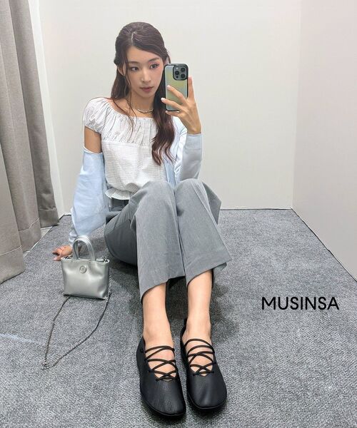 MUSINSA STANDARD WOMAN（ムシンサスタンダードウーマン）の「ウィメンズワイドヒドゥンバンディングスラックス[メランジグレー]（スラックス・レディース・その他・34/32/30/31/24/25/26/27/28/29）」の8枚目の写真