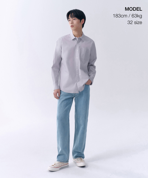 MUSINSA STANDARD（ムシンサスタンダード）の「ストレートデニムパンツ [スカイブルー]（デニムパンツ・メンズ・その他・40/38/42/36/34/32/30/31/33/26/27/28/29）」の2枚目の写真