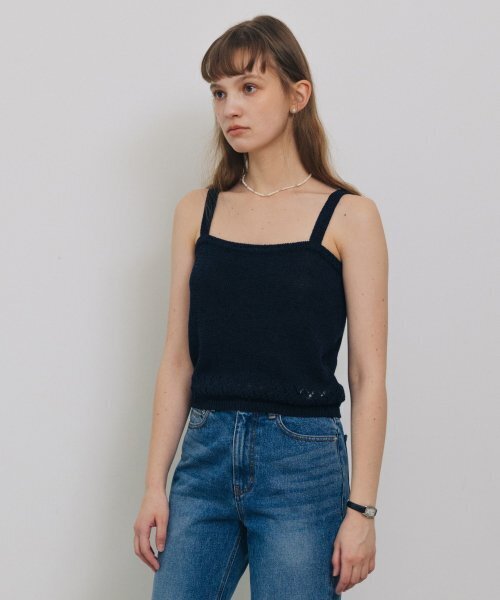 TTUDEMENT(トュードメント)の「PUNCHING SLEEVELESS KNIT TOP NAVY(ニット/セーター・レディース・その他・FREE)」の2枚目の写真