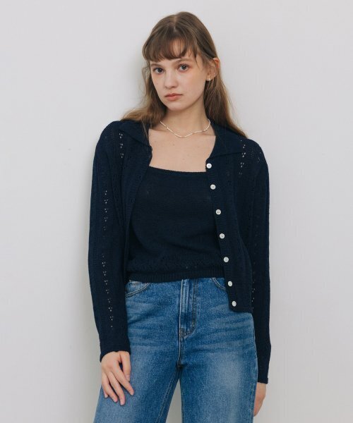 TTUDEMENT(トュードメント)の「PUNCHING SLEEVELESS KNIT TOP NAVY(ニット/セーター・レディース・その他・FREE)」の3枚目の写真