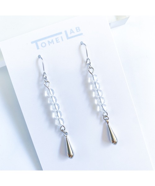 tone(トーン)の「【TOMEI LAB】ドロップ クリア ピアス(MA)(ピアス(両耳用)・レディース・クリア・FREE)」の1枚目の写真