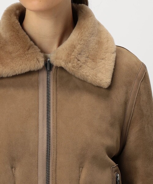 BACCA(バッカ)の「ラムレザー ムートンジャケット(その他アウター・レディース・ブラック/ベージュ・38/36)」の8枚目の写真