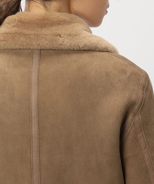 BACCA(バッカ)の「ラムレザー ムートンジャケット(その他アウター・レディース・ブラック/ベージュ・38/36)」の9枚目の写真