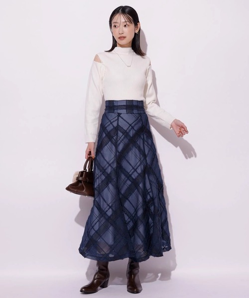 Mystrada（マイストラーダ）の「チュールチェック刺繍スカート
