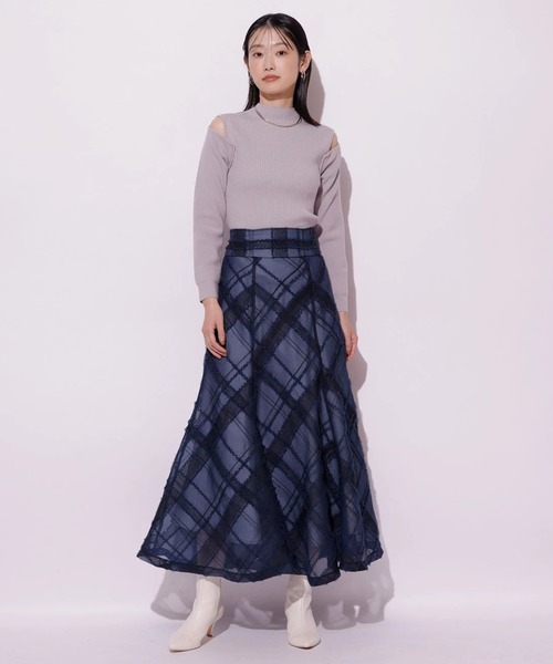 Mystrada（マイストラーダ）の「チュールチェック刺繍スカート