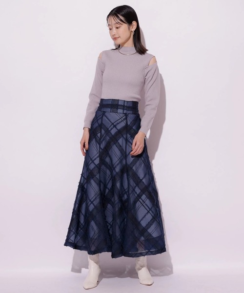 Mystrada（マイストラーダ）の「チュールチェック刺繍スカート