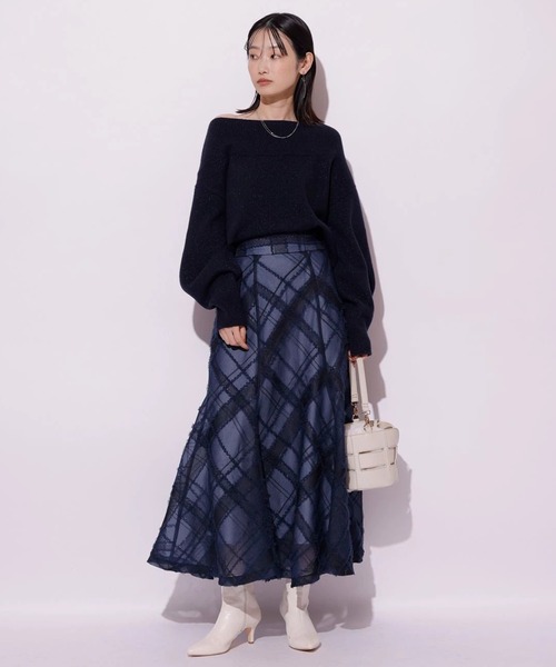 Mystrada（マイストラーダ）の「チュールチェック刺繍スカート