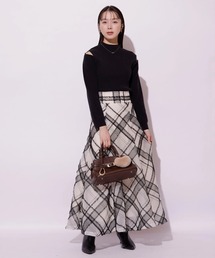 チュールチェック刺繍スカート Mystrada（マイストラーダ）の「チュールチェック刺繍スカート