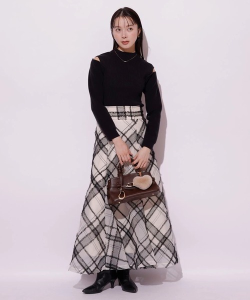 チュールチェック刺繍スカート（スカート）｜Mystrada（マイストラーダ