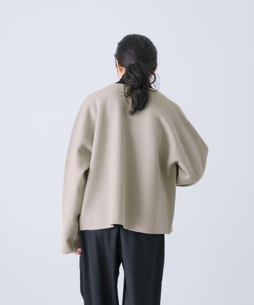 圧縮ウールショートジャケット（ノーカラージャケット）｜かぐれ