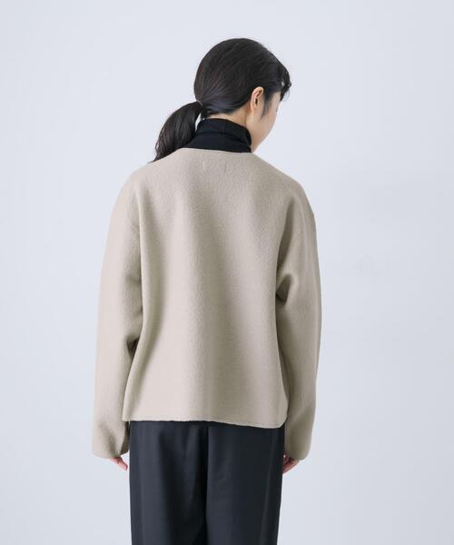 圧縮ウールショートジャケット（ノーカラージャケット）｜かぐれ