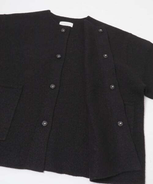圧縮ウールショートジャケット（ノーカラージャケット）｜かぐれ