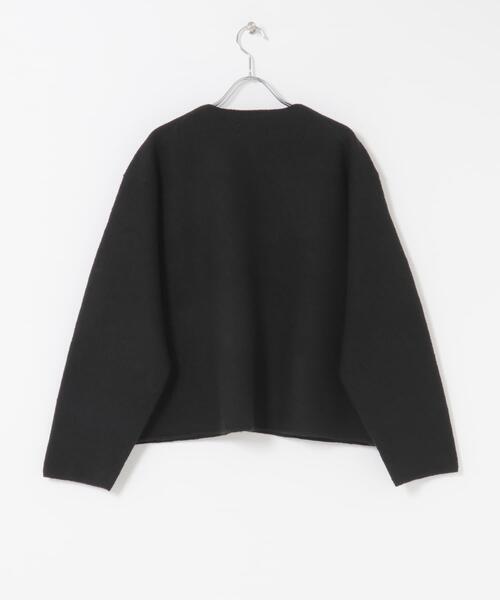 圧縮ウールショートジャケット（ノーカラージャケット）｜かぐれ