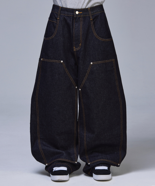 SCALLYWAG（スカリーワグ）の「ダブルニバギーカーペンター生地デニム[インディゴ]（デニムパンツ・レディース・その他・SMALL/MEDIUM/LARGE/X-LARGE）」の2枚目の写真