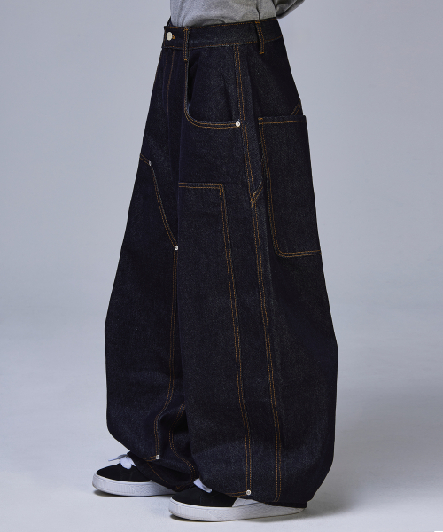 SCALLYWAG（スカリーワグ）の「ダブルニバギーカーペンター生地デニム[インディゴ]（デニムパンツ・レディース・その他・SMALL/MEDIUM/LARGE/X-LARGE）」の6枚目の写真