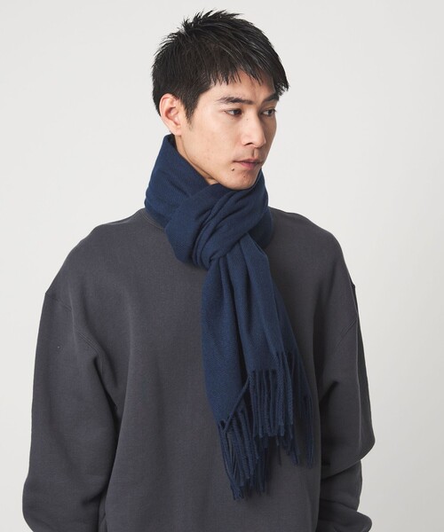 green label relaxing(グリーンレーベルリラクシング)の「GLR ソリッド 60 ラージ マフラー(マフラー・メンズ・ベージュ/ダークグレー/ブラック/ダークブラウン/ネイビー・FREE)」の10枚目の写真