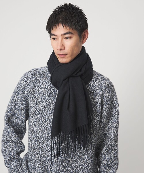 green label relaxing(グリーンレーベルリラクシング)の「GLR ソリッド 60 ラージ マフラー(マフラー・メンズ・ベージュ/ダークグレー/ブラック/ダークブラウン/ネイビー・FREE)」の9枚目の写真