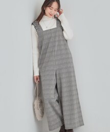 DRESKIP（ドレスキップ）の「チェック柄フリルサロペット（サロペット/オーバーオール）」