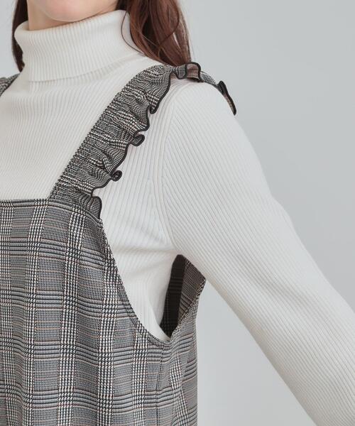 DRESKIP（ドレスキップ）の「【あったか】大人のための チェック柄フリルサロペット（サロペット/オーバーオール・レディース・ダークブラウン系1/グレー系1・01/02/03/04）」の15枚目の写真