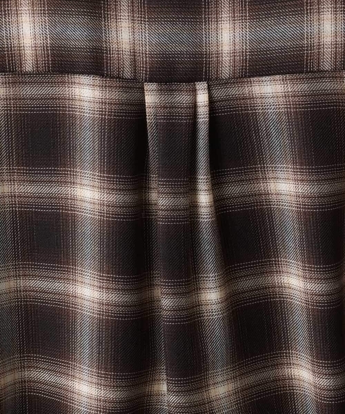 MICHEL KLEIN（ミッシェル・クラン）の「バンドカラーチェックシャツワンピース（ワンピース・レディース・ブラウン・38）」の20枚目の写真