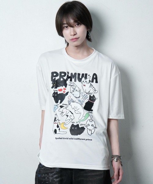 primula(プリムラ)の「テンキャットティー tシャツ(Tシャツ/カットソー・メンズ・ホワイト・FREE)」の3枚目の写真