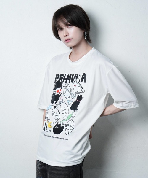 primula(プリムラ)の「テンキャットティー tシャツ(Tシャツ/カットソー・メンズ・ホワイト・FREE)」の4枚目の写真