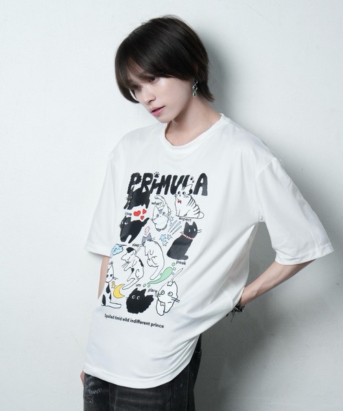 primula(プリムラ)の「テンキャットティー tシャツ(Tシャツ/カットソー・メンズ・ホワイト・FREE)」の5枚目の写真
