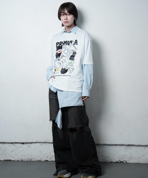 primula(プリムラ)の「テンキャットティー tシャツ(Tシャツ/カットソー・メンズ・ホワイト・FREE)」の7枚目の写真