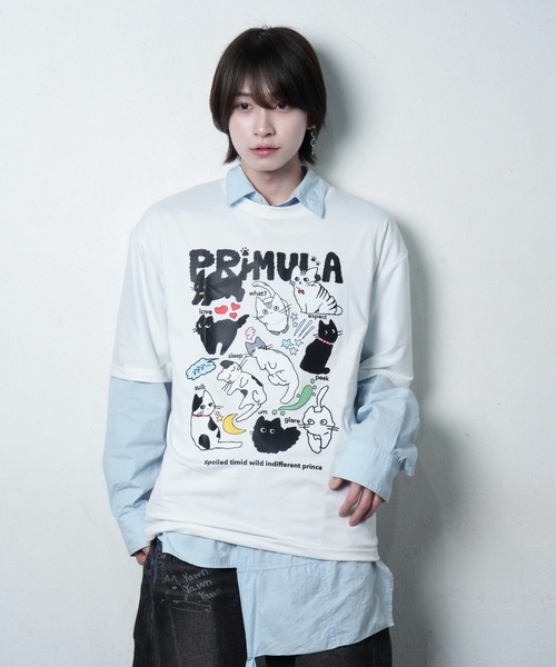 primula(プリムラ)の「テンキャットティー tシャツ(Tシャツ/カットソー・メンズ・ホワイト・FREE)」の11枚目の写真