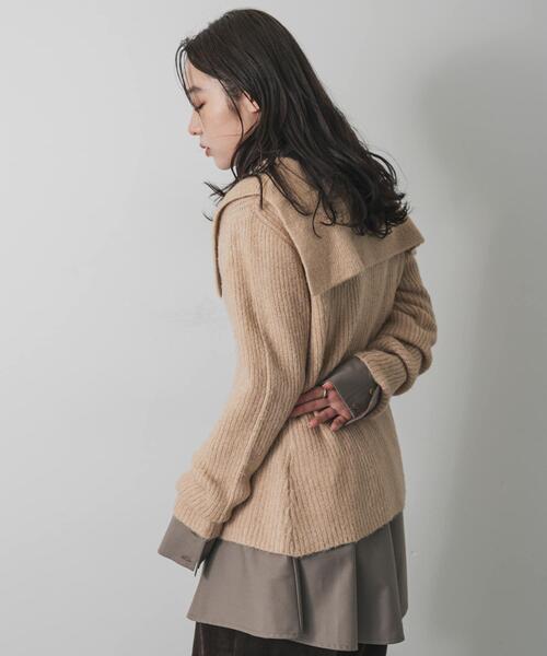 SENSE OF PLACE by URBAN RESEARCH（センスオブプレイスバイアーバンリサーチ）の「『洗濯可』ドロップカラージップセーター（カーディガン/ボレロ・レディース・グレー/ブラウン/ベージュ・ONE）」の21枚目の写真