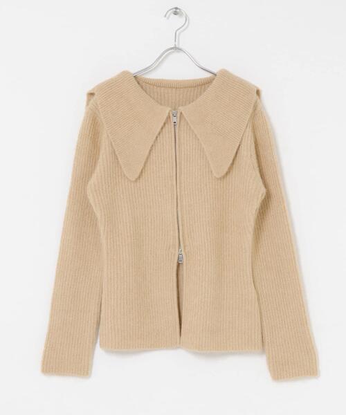 SENSE OF PLACE by URBAN RESEARCH（センスオブプレイスバイアーバンリサーチ）の「『洗濯可』ドロップカラージップセーター（カーディガン/ボレロ・レディース・グレー/ブラウン/ベージュ・ONE）」の12枚目の写真