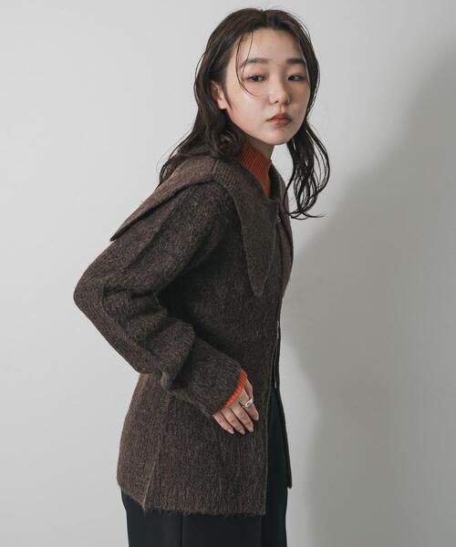 SENSE OF PLACE by URBAN RESEARCH（センスオブプレイスバイアーバンリサーチ）の「『洗濯可』ドロップカラージップセーター（カーディガン/ボレロ・レディース・グレー/ブラウン/ベージュ・ONE）」の16枚目の写真