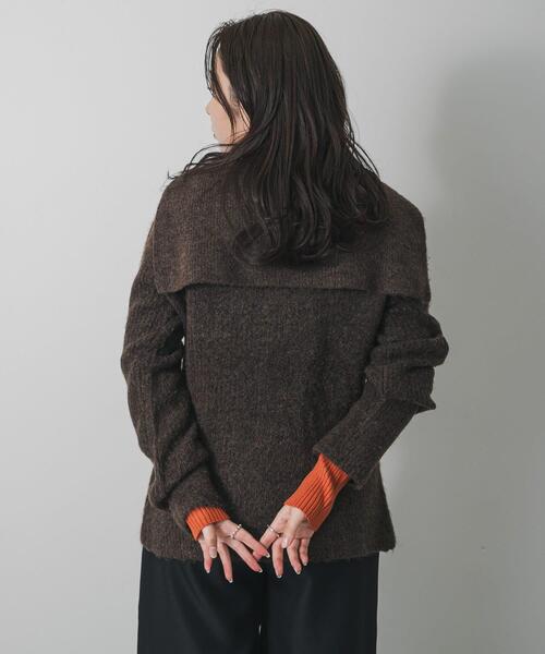 SENSE OF PLACE by URBAN RESEARCH（センスオブプレイスバイアーバンリサーチ）の「『洗濯可』ドロップカラージップセーター（カーディガン/ボレロ・レディース・グレー/ブラウン/ベージュ・ONE）」の10枚目の写真