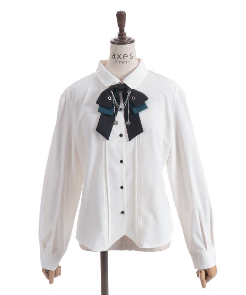 axes femme(アクシーズファム)の「チェーン×リボン付ブラウス(シャツ/ブラウス・レディース・ホワイト/ベージュ/ブラック・MEDIUM)」の13枚目の写真