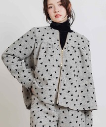 PICCIN | 【セットアップ可能】フロッキーハートヘリンボーンブルゾン(ブルゾン)
