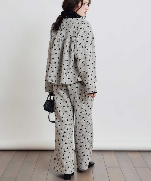 PICCIN（ピッチン）の「【セットアップ可能】フロッキーハートヘリンボーンブルゾン（ブルゾン・レディース・モカ/ベージュ・M）」の17枚目の写真