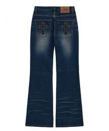 Midnight Move | cross boots cut (blue)(デニムパンツ)