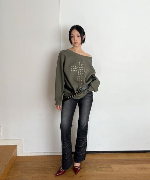 Midnight Move(ミッドナイトムーブ)の「cross boots cut (blue)(デニムパンツ・レディース・その他・SMALL/MEDIUM)」の16枚目の写真