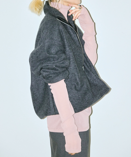 CITYSHOP（シティーショップ）の「《追加》SHEER HIGH NECK TOP：カットソー（Tシャツ/カットソー・レディース・ブラック/ベージュ/ピンク・FREE）」の6枚目の写真
