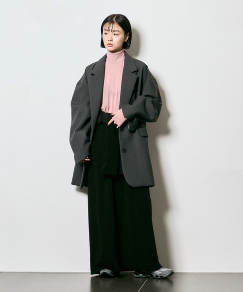 CITYSHOP（シティーショップ）の「《追加》SHEER HIGH NECK TOP：カットソー（Tシャツ/カットソー・レディース・ブラック/ベージュ/ピンク・FREE）」の10枚目の写真