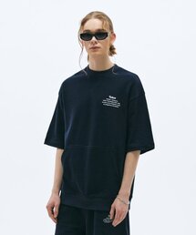 Fallett（ファレット）の「Waffle Sweat Half Sweatshirt Navy（Tシャツ/カットソー・メンズ）」