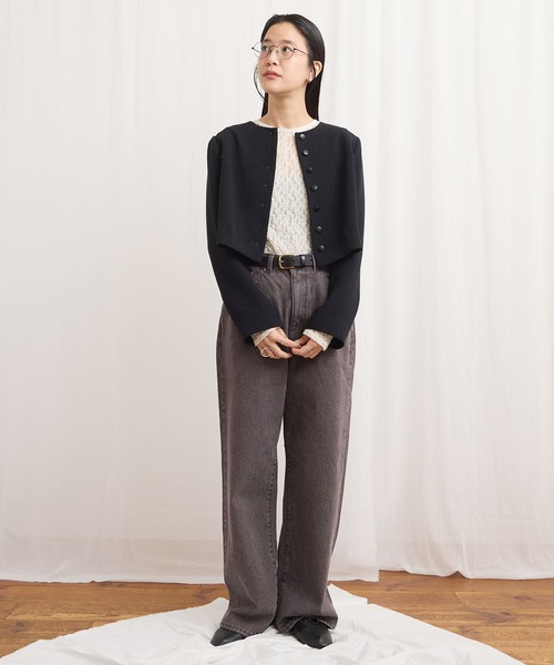 fig Ｌondon（フィグロンドン）の「zizi jacket（ノーカラージャケット・レディース・ブラック・FREE）」の17枚目の写真