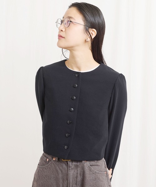 fig Ｌondon（フィグロンドン）の「zizi jacket（ノーカラージャケット・レディース・ブラック・FREE）」の3枚目の写真